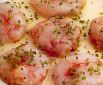 Raviolis de gambas al aceite de boletos